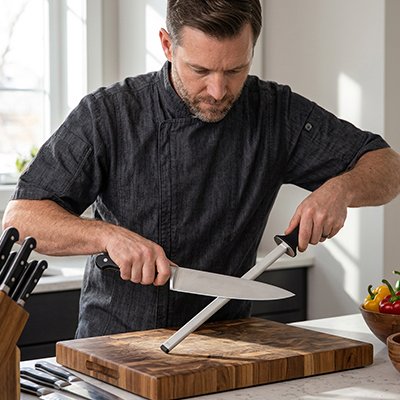Aiguiseur de couteaux robuste anti-glisse