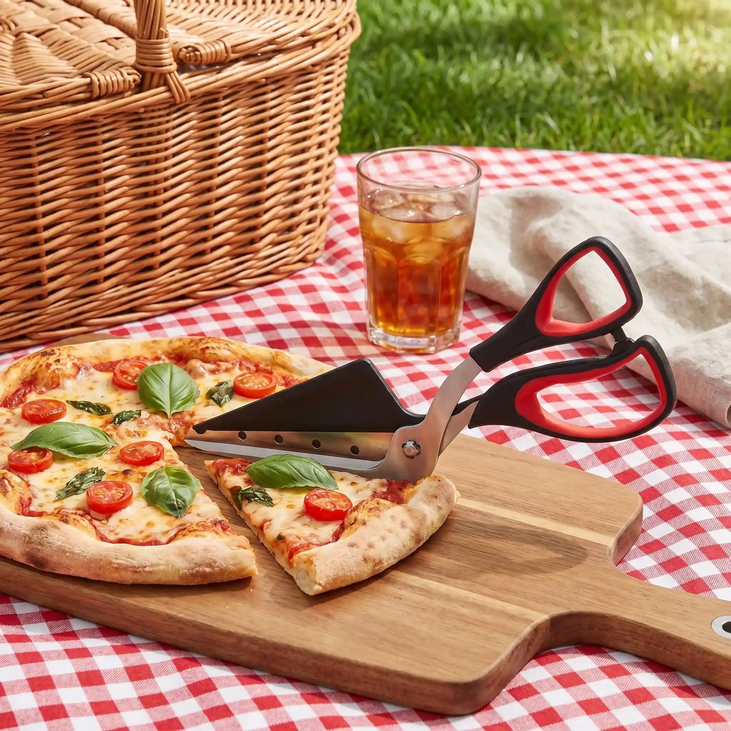 Ciseaux à pizza | Inox Spatule 2-En-1