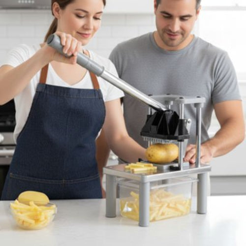 Coupe frite en utilastion par un couple