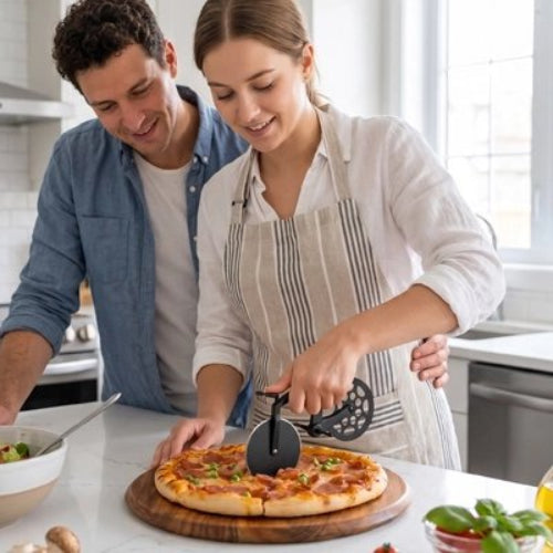 Couteau à pizza rotatif