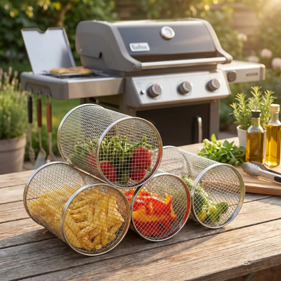 panier grille barbecue roulant