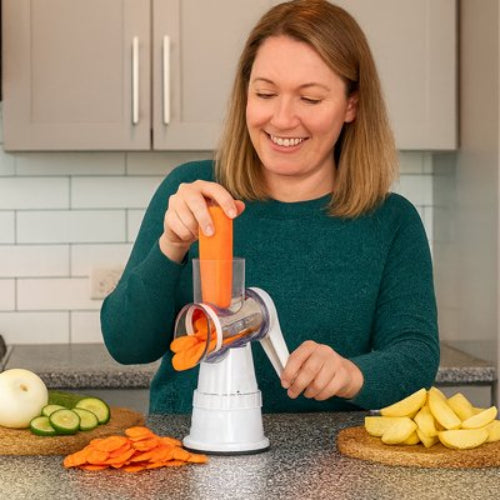 Râpe à légumes manuelle plolyvalent et ergonomique