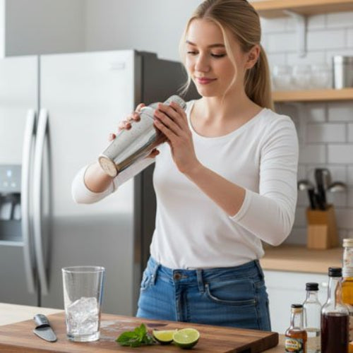 Shaker cocktail multiusage, resistant à l'utilisation intensive, nettoyage facile
