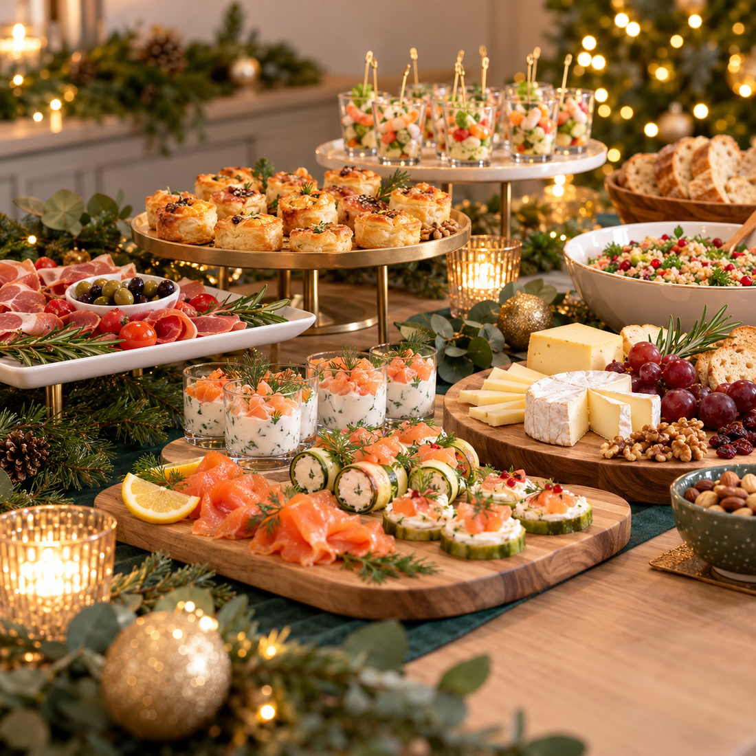 Buffet de Noël à préparer à l’avance : menu, quantités et organisation