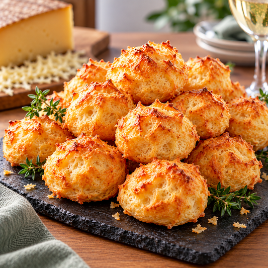 gougere au fromage dorée et croustillant