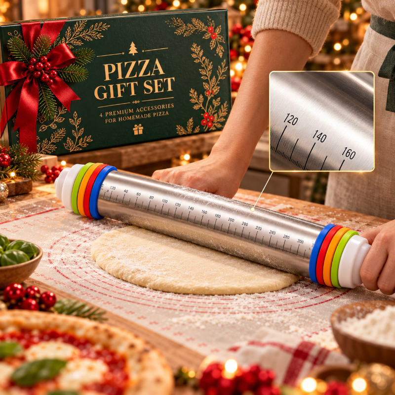Accessoires pizza premium reunis pour preparer servir et offrir