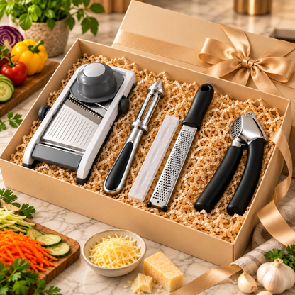 Coffret cuisine premium 4 accessoires pour une preparation elegante et maitrisee