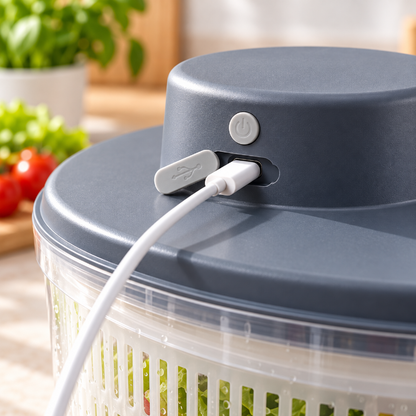 Essoreuse electrique rechargeable USB avec port de charge protege sur le couvercle