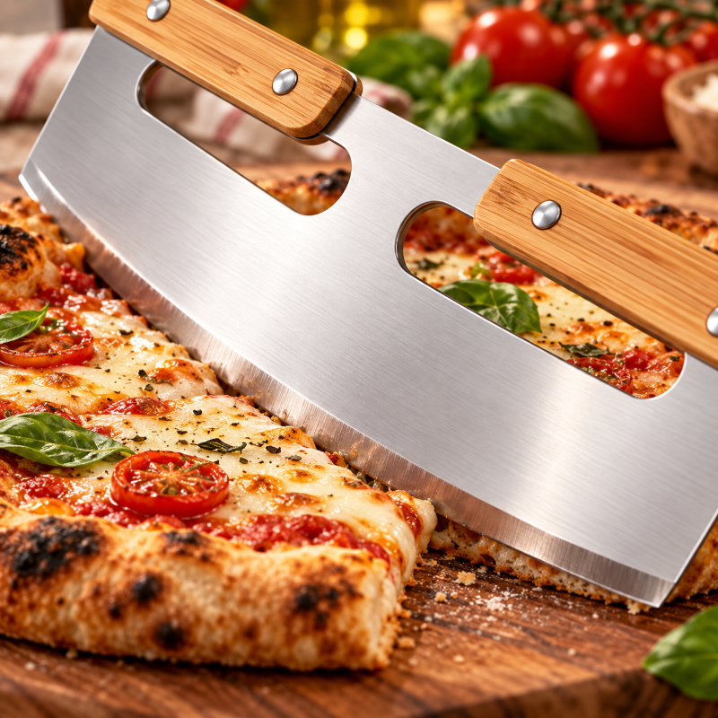 Kit pizza maison premium avec couteau deux poignée