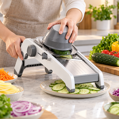 Mandoline multifonction haut de gamme pour decoupes nettes et regulieres