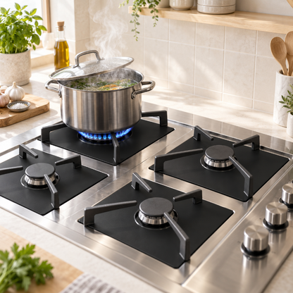 haudron bouillant sur un cuisiniere a gaz