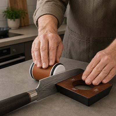 Aiguiseur couteau manuel multifonction avec surface diamantée