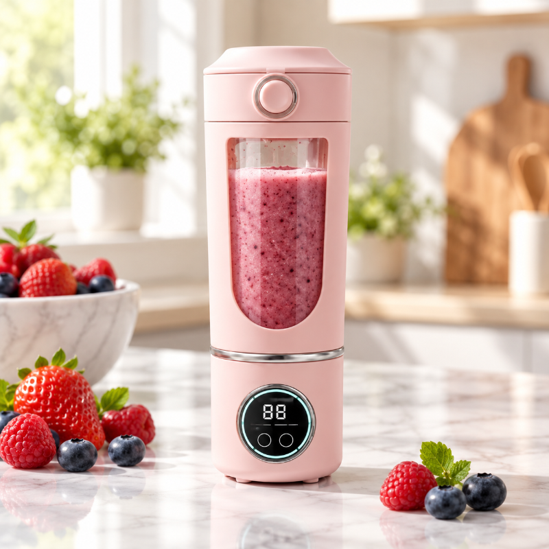 blender smoothie portable rose poudré usage sport et deplacement