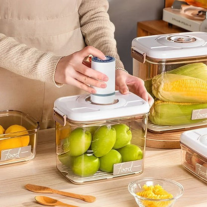 Boite de conservation alimentaire pompe manuelle sur le couvercle