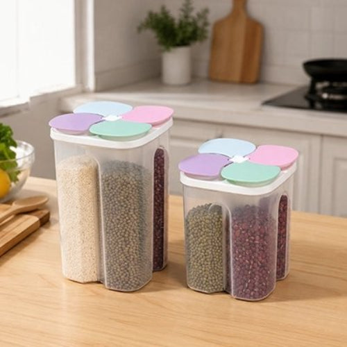 Boite de conservation alimentaire stocker trois types d'aliments secs