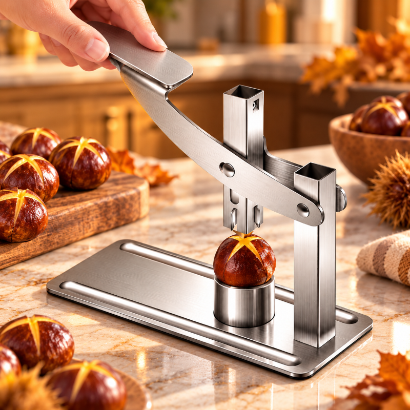casse noix inox base stable pour noix et chataignes