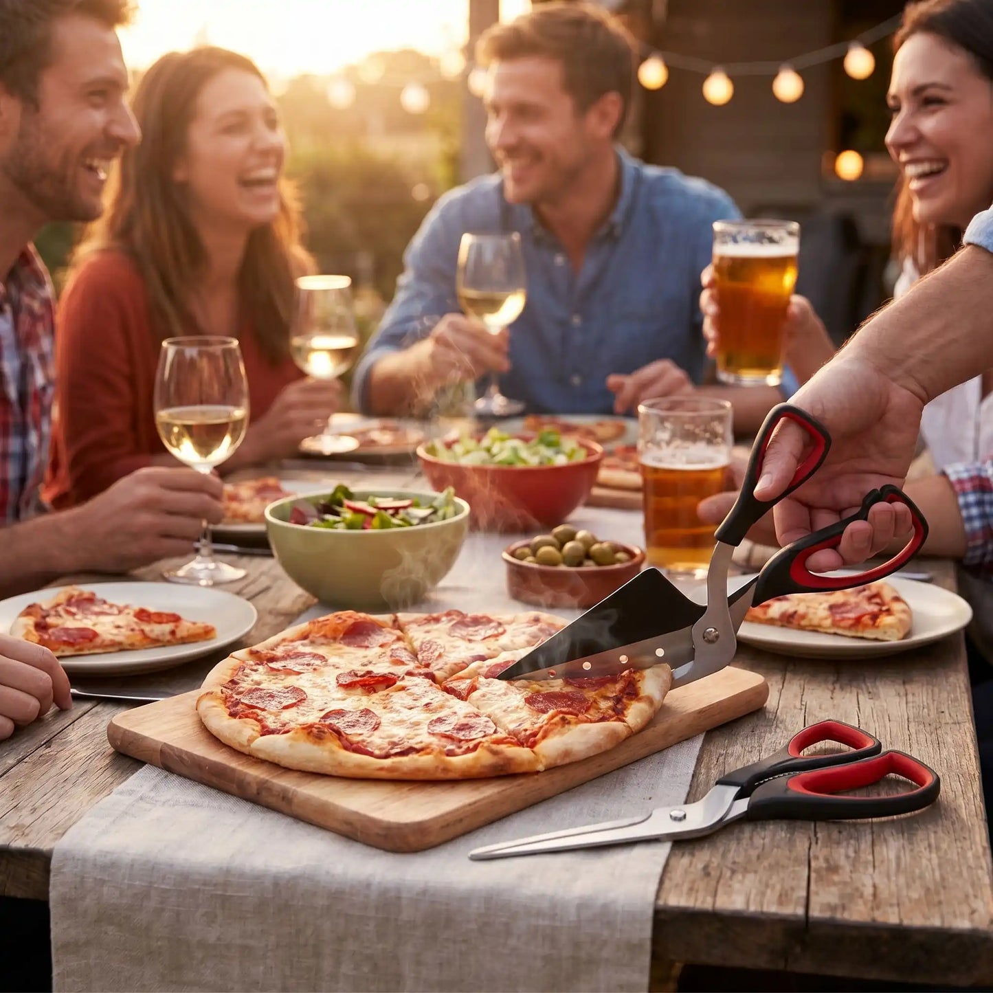 Ciseaux à pizza | Inox Spatule 2-En-1