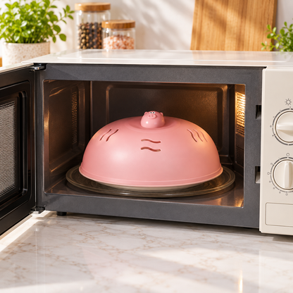 Cloche micro onde avec aérations vapeur – 26 cm | Piggy & Meow