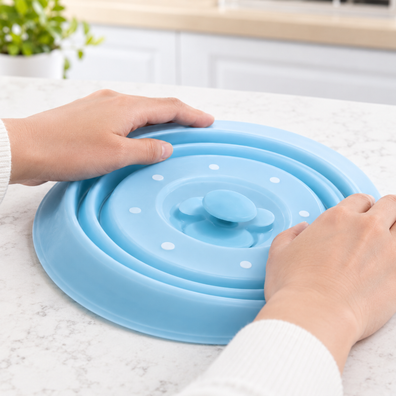 cloche micro onde pliable gain de place
