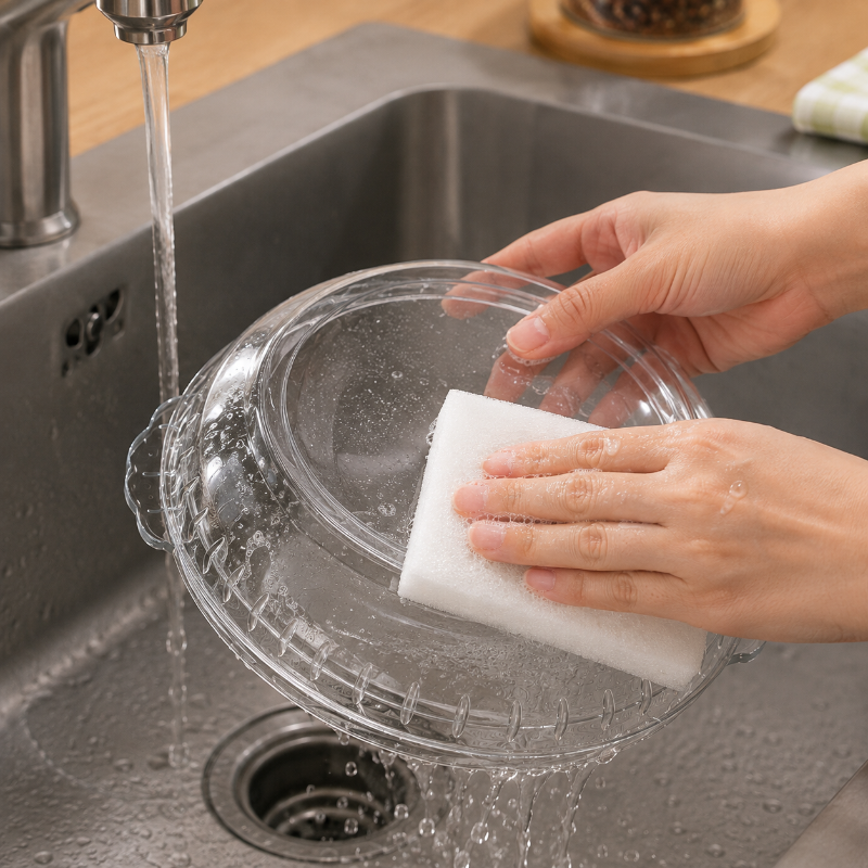 Cloche micro onde en verre réutilisable pour couvrir les plats au quotidien