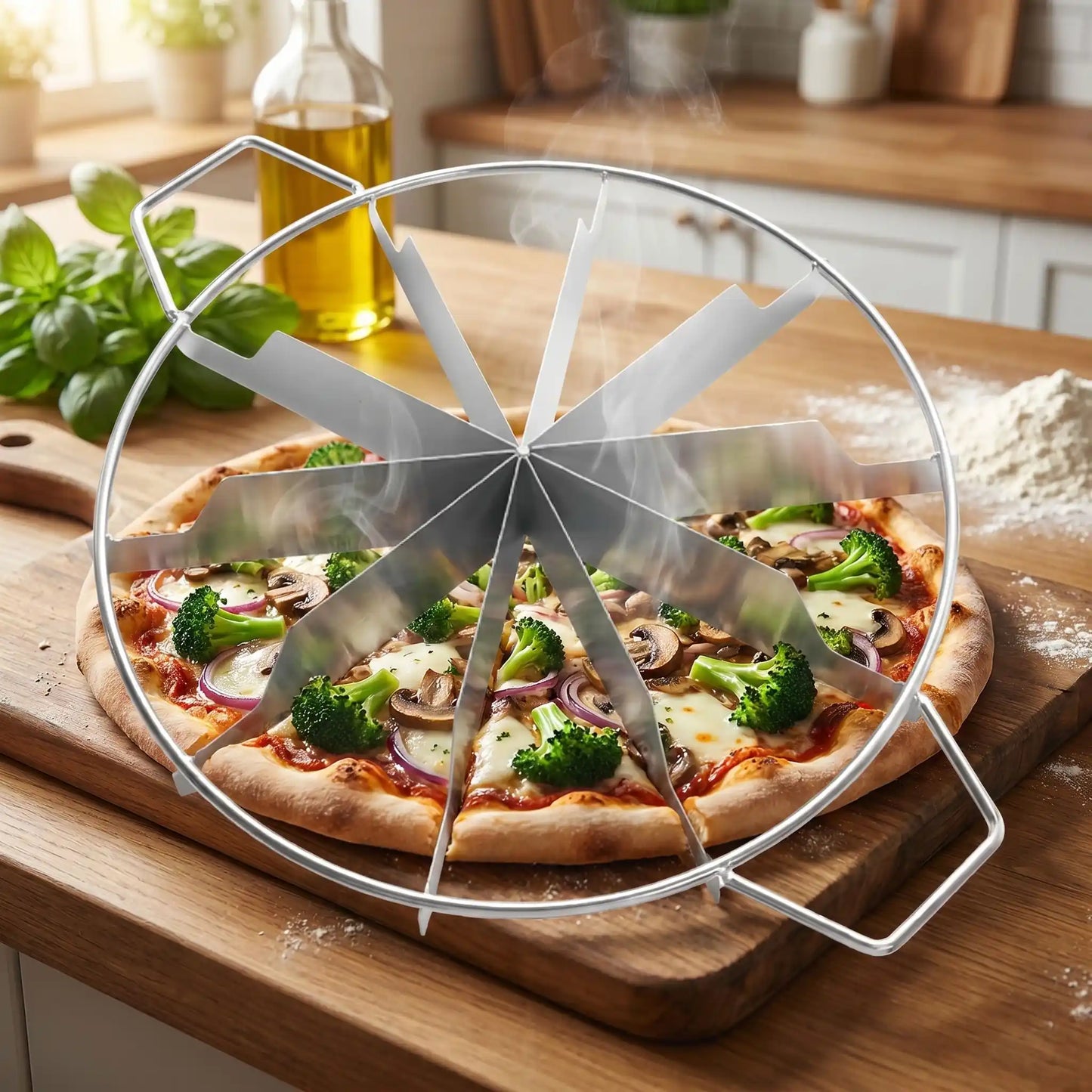 coupe pizza multifonction inox