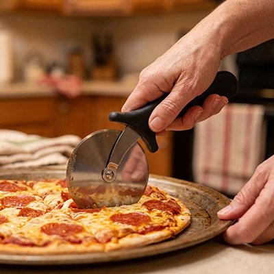 Couteau à pizza en acier inoxydable pour découper les parts de pizza