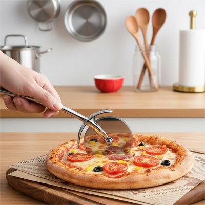 Couteau à pizza pour trancher uniformément