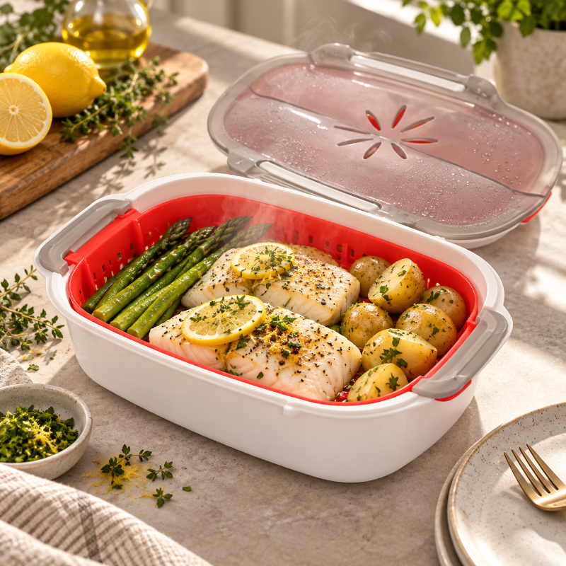 cuiseur vapeur panier amovible poisson tendre legumes
