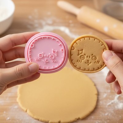 Emporte pièce en forme de tete de poupee pour patisserie