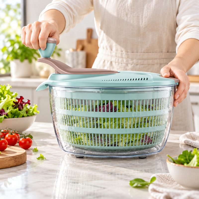 Essoreuse à salade manuelle pour des feuilles fraîches et croquantes