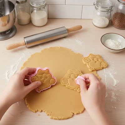 femme-travaillant-la-patisserie-avec-Emporte-pièce 