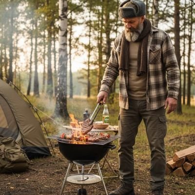 Grille barbecue en acier inoxydable pour cuisson extérieure