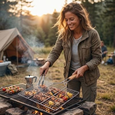 Grille barbecue​ grillez légumes, poissons et viandes en toute simplicité