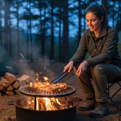 Grille barbecue ronde​ mesh rond en acier inoxydable pour barbecue extérieur