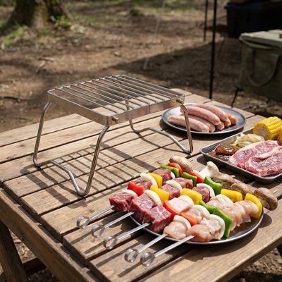 Grille barbecue​ support cuisson outdoor pour gazinière et barbecue
