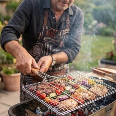 Grille pour barbecue en acier inoxydable résistante à la chaleur