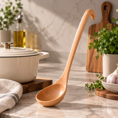 louche en bois finition naturelle et design hautdegamme