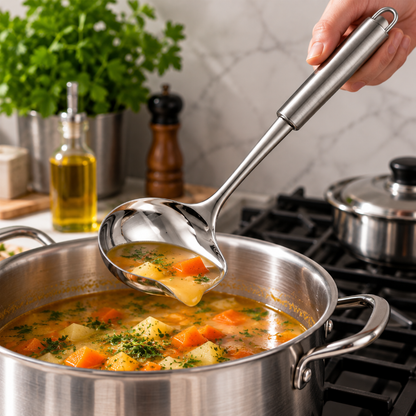 louche inox manche long pour casseroles profondes inox