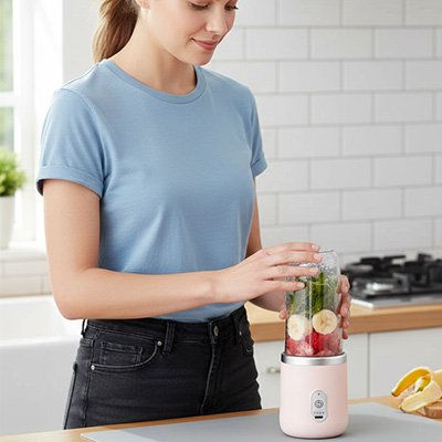 Mixeur portable rose compact