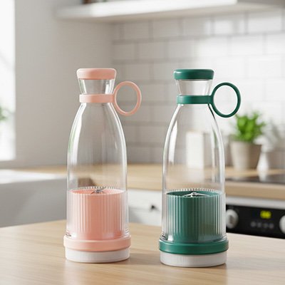 Mixeur portable rose et bleu