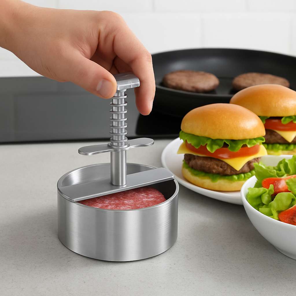 moule a steak hache sur plan de travail