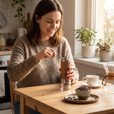 Moulin à café manuel ergonomique pour usage domestique ou voyage