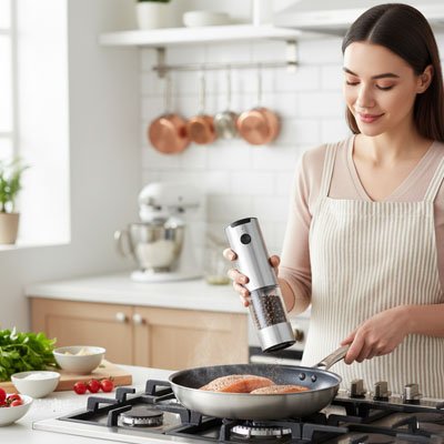 Moulin à poivre électrique​ design moderne cuisine pratique