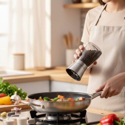 Moulin à sel et poivre inox pour une finition professionnelle en cuisine