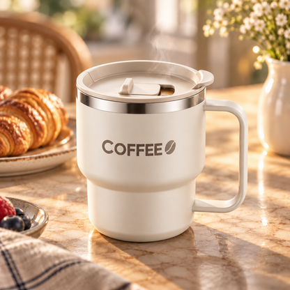 Mug isotherme avec poignée – Inox 304 double paroi 400 ml