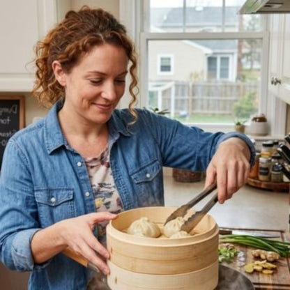 Panier vapeur en pleine utilisation dans une cuisine familiale