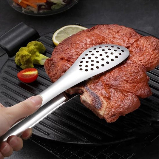 Pince cuisine​ inox anti-chaleur pour barbecue et service alimentaire sécurisé