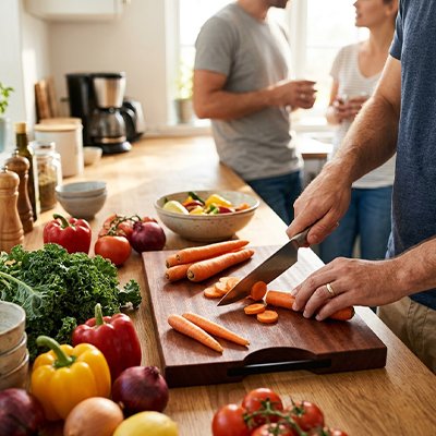 Planche à découper bois haut de gamme qui preserve les lames de vos couteaux
