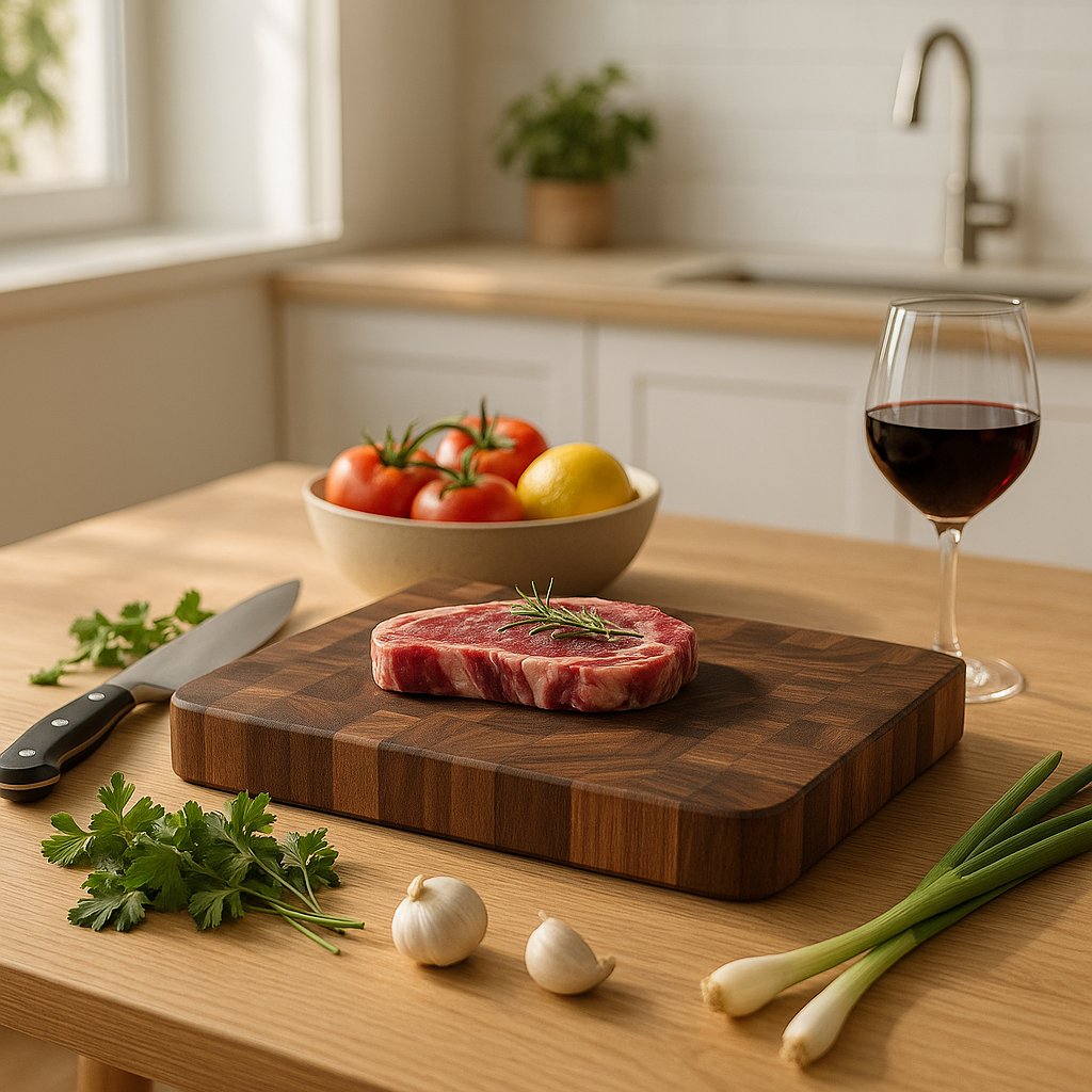 planche-a-decouper-bois-sur-un-plan-de-travail-univers-culinaire