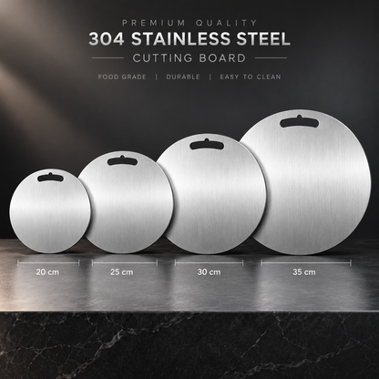 Planche à découper ronde inox 304 | Élégante & pratique